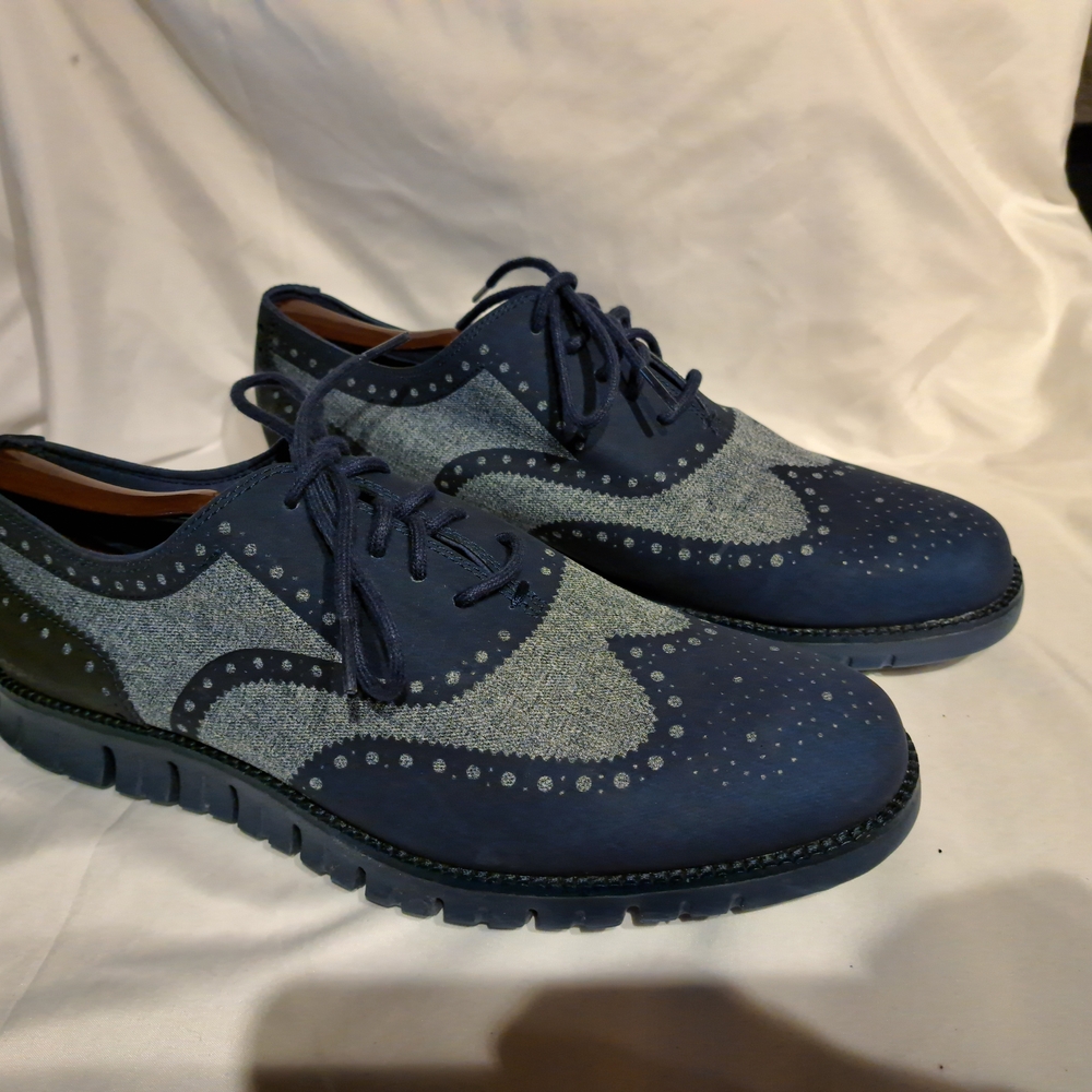 Cole Haan Navy and Gray Oxfords